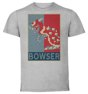 T-Shirt Unisex - Grey - Propaganda - Pixel Art - Mario Bros - Bowser T-Shirt Unisex - Grey - Propaganda - Pixel Art - Mario Bros - Bowser