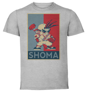 T-Shirt Unisex - Grey - Propaganda - Pixel Art - Rival School - Shoma T-Shirt Unisex - Grey - Propaganda - Pixel Art - Rival School - Shoma