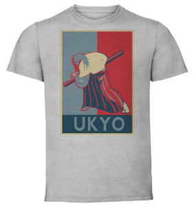 T-Shirt Unisex - Grey - Propaganda - Pixel Art - Samurai Shodown - Ukyo Tachibana T-Shirt Unisex - Grey - Propaganda - Pixel Art - Samurai Shodown - Ukyo Tachibana