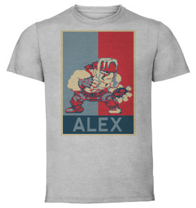 T-Shirt Unisex - Grey - Propaganda - Pixel Art - Street Fighter III - Alex T-Shirt Unisex - Grey - Propaganda - Pixel Art - Street Fighter III - Alex