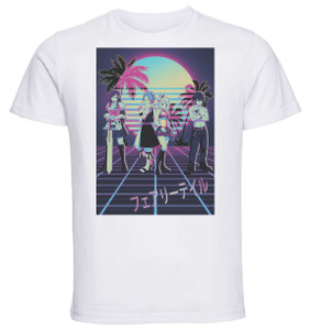 T-Shirt Unisex - White - Vaporwave 80s Style - Fairy Tail - Characters T-Shirt Unisex - White - Vaporwave 80s Style - Fairy Tail - Characters