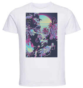 T-Shirt Unisex - White - Vaporwave 80s Style - My Hero Academia - Villains T-Shirt Unisex - White - Vaporwave 80s Style - My Hero Academia - Villains