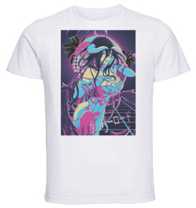 T-Shirt Unisex - White - Vaporwave 80s Style - Overlord Albedo