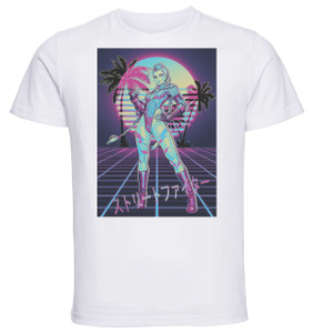 T-Shirt Unisex - White - Vaporwave 80s Style - Street Fighter - Cammy T-Shirt Unisex - White - Vaporwave 80s Style - Street Fighter - Cammy