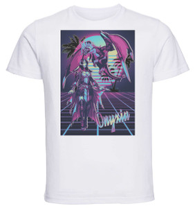 T-Shirt Unisex - White - Vaporwave 80s Style - World of Warcraft - Onyxia T-Shirt Unisex - White - Vaporwave 80s Style - World of Warcraft - Onyxia