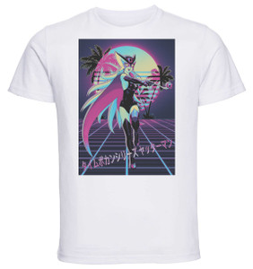 T-Shirt Unisex - White - Vaporwave 80s Style - Yatterman Doronjo T-Shirt Unisex - White - Vaporwave 80s Style - Yatterman Doronjo