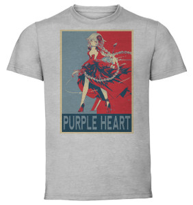 T-Shirt Unisex - Grey - Propaganda - Azur Lane - Purple Heart Goddess Promise T-Shirt Unisex - Grey - Propaganda - Azur Lane - Purple Heart Goddess Promise