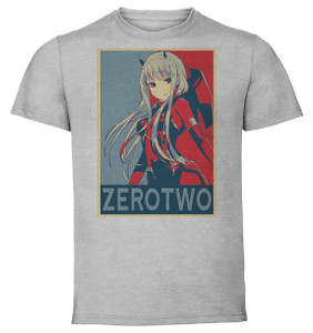 T-Shirt Unisex - Grey - Propaganda - Darling in the Franxx - Zero Two variant 7