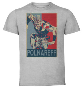 T-Shirt Unisex - Grey - Propaganda - Jojo - Polnareff variant T-Shirt Unisex - Grey - Propaganda - Jojo - Polnareff variant