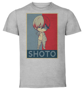 T-Shirt Unisex - Grey - Propaganda - My Hero Academia Chibi Shoto Todoroki T-Shirt Unisex - Grey - Propaganda - My Hero Academia Chibi Shoto Todoroki