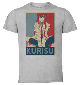 T-Shirt Unisex - Grey - Propaganda - Steins Gate - Kurisu Makise variant T-Shirt Unisex - Grey - Propaganda - Steins Gate - Kurisu Makise variant