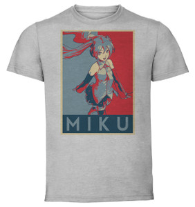 T-Shirt Unisex - Grey - Propaganda - Vocaloid - Hatsune Miku variant