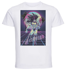 T-Shirt Unisex - White - Vaporwave 80s Style - Jojo's Bizarre Adventure - Battle Tendency - Kars