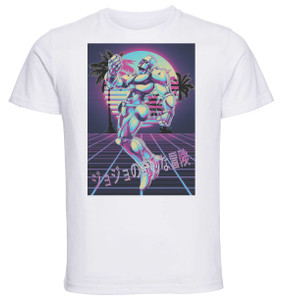 T-Shirt Unisex - White - Vaporwave 80s Style - Jojo's Bizarre Adventure - Diamond is Unbreakable - Crazy Diamond T-Shirt Unisex - White - Vaporwave 80s Style - Jojo's Bizarre Adventure - Diamond is Unbreakable - Crazy Diamond