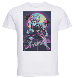 T-Shirt Unisex - White - Vaporwave 80s Style - Jojo's Bizarre Adventure - Diamond is Unbreakable - Koichi Hirose Variant 01 T-Shirt Unisex - White - Vaporwave 80s Style - Jojo's Bizarre Adventure - Diamond is Unbreakable - Koichi Hirose Variant 01