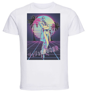 T-Shirt Unisex - White - Vaporwave 80s Style - Jojo's Bizarre Adventure - Diamond is Unbreakable - Yoshikage Kira T-Shirt Unisex - White - Vaporwave 80s Style - Jojo's Bizarre Adventure - Diamond is Unbreakable - Yoshikage Kira