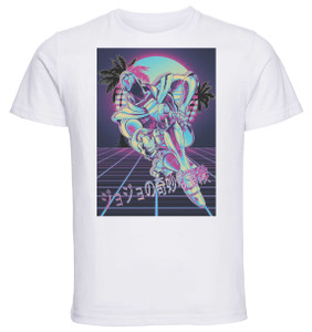 T-Shirt Unisex - White - Vaporwave 80s Style - Jojo's Bizarre Adventure - Stardust Crusaders - Hierophant Green T-Shirt Unisex - White - Vaporwave 80s Style - Jojo's Bizarre Adventure - Stardust Crusaders - Hierophant Green