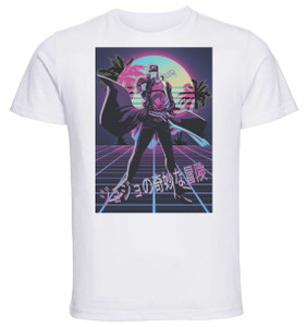 T-Shirt Unisex - White - Vaporwave 80s Style - Jojo's Bizarre Adventure - Stardust Crusaders - Jotaro Kujo T-Shirt Unisex - White - Vaporwave 80s Style - Jojo's Bizarre Adventure - Stardust Crusaders - Jotaro Kujo