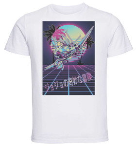 T-Shirt Unisex - White - Vaporwave 80s Style - Jojo's Bizarre Adventure - Vento Aureo - Aerosmith T-Shirt Unisex - White - Vaporwave 80s Style - Jojo's Bizarre Adventure - Vento Aureo - Aerosmith