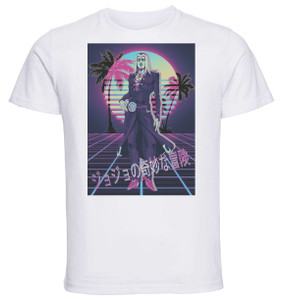 T-Shirt Unisex - White - Vaporwave 80s Style - Jojo's Bizarre Adventure - Vento Aureo - Leone Abbacchio T-Shirt Unisex - White - Vaporwave 80s Style - Jojo's Bizarre Adventure - Vento Aureo - Leone Abbacchio