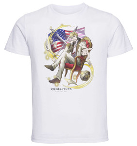 T-Shirt Unisex - White - Anime - Bungo Stray Dogs FRANCIS F Guild Leader Flag T-Shirt Unisex - White - Anime - Bungo Stray Dogs FRANCIS F Guild Leader Flag