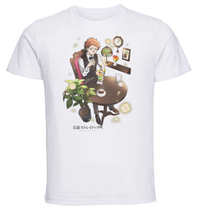 T-Shirt Unisex - White - Anime - Bungo Stray Dogs TACHIHARA MICHIZOU Cafe T-Shirt Unisex - White - Anime - Bungo Stray Dogs TACHIHARA MICHIZOU Cafe
