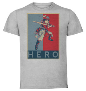 T-Shirt Unisex - Grey - Propaganda - Dragon Quest VII Hero variant