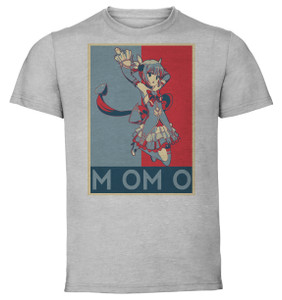 T-Shirt Unisex - Grey - Propaganda - Machikado Mazoku Momo Chiyoda T-Shirt Unisex - Grey - Propaganda - Machikado Mazoku Momo Chiyoda