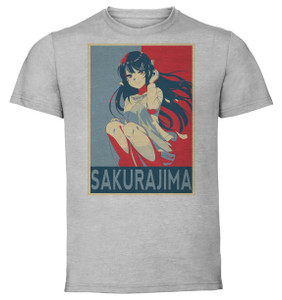 T-Shirt Unisex - Grey - Propaganda - Rascal Does Not Dream of Bunny Girl Senpai - Ao-buta - Sakurajima Mai variant T-Shirt Unisex - Grey - Propaganda - Rascal Does Not Dream of Bunny Girl Senpai - Ao-buta - Sakurajima Mai variant