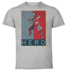 T-Shirt Unisex - Grey - Propaganda - Super Smash Bros Dragon Quest XI - Hero