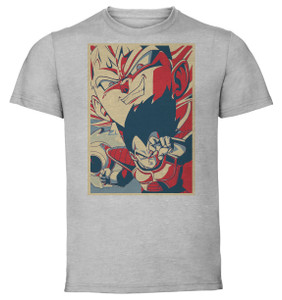 T-Shirt Unisex - Grey - Propaganda Full - Dragon Ball Majin Vegeta & Vegeta T-Shirt Unisex - Grey - Propaganda Full - Dragon Ball Majin Vegeta & Vegeta