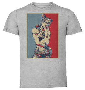 T-Shirt Unisex - Grey - Propaganda Full - Jojo's Bizarre Adventures - Jolyne T-Shirt Unisex - Grey - Propaganda Full - Jojo's Bizarre Adventures - Jolyne