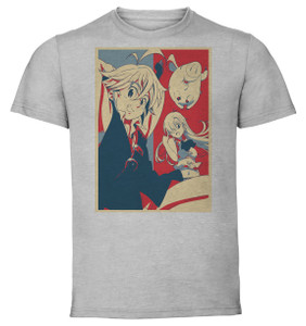 T-Shirt Unisex - Grey - Propaganda Full - The Seven Deadly Sins - Meliodas Elizabeth Hawk