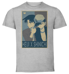 T-Shirt Unisex - Grey - Propaganda Yaoi - Detective Conan - Heiji X Shinichi