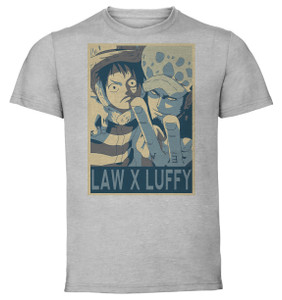T-Shirt Unisex - Grey - Propaganda Yaoi - One Piece Trafalgar Law X Luffy T-Shirt Unisex - Grey - Propaganda Yaoi - One Piece Trafalgar Law X Luffy