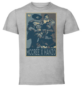 T-Shirt Unisex - Grey - Propaganda Yaoi - Overwatch Mccree X Hanzo T-Shirt Unisex - Grey - Propaganda Yaoi - Overwatch Mccree X Hanzo