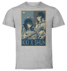 T-Shirt Unisex - Grey - Propaganda Yaoi - Saint Seiya Phoenix X Andromeda