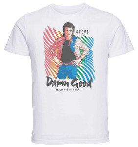 T-Shirt Unisex - White - TV Series - Stranger Things Steve - Damn Good Babysitter