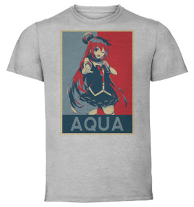 T-Shirt Unisex - Grey - Propaganda - KonoSuba - Aqua variant 3