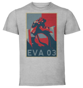 T-Shirt Unisex - Grey - Propaganda - Neon Genesis Evangelion - Eva 03 T-Shirt Unisex - Grey - Propaganda - Neon Genesis Evangelion - Eva 03