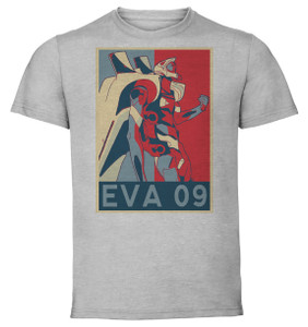 T-Shirt Unisex - Grey - Propaganda - Neon Genesis Evangelion - Eva 09 Rocket T-Shirt Unisex - Grey - Propaganda - Neon Genesis Evangelion - Eva 09 Rocket