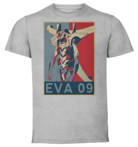 T-Shirt Unisex - Grey - Propaganda - Neon Genesis Evangelion - Eva 09 T-Shirt Unisex - Grey - Propaganda - Neon Genesis Evangelion - Eva 09