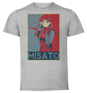 T-Shirt Unisex - Grey - Propaganda - Neon Genesis Evangelion - Misato Katsuragi Variant T-Shirt Unisex - Grey - Propaganda - Neon Genesis Evangelion - Misato Katsuragi Variant