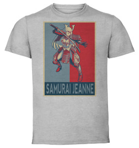 T-Shirt Unisex - Grey - Propaganda - Pixel Art  - SNK Heroines - Schoolgirl Iori Variant