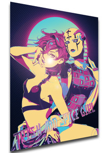 Poster - Vaporwave 80s Style - Jojo's Bizarre Adventures - Trish and Spice Girl Poster - Vaporwave 80s Style - Jojo's Bizarre Adventures - Trish and Spice Girl