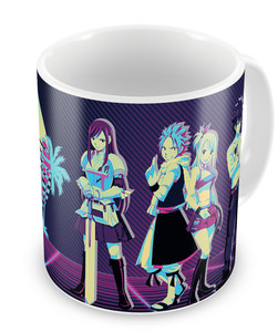 Mug - Vaporwave 80s Style - Fairy Tail - Characters Mug - Vaporwave 80s Style - Fairy Tail - Characters