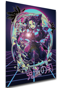 Poster - Vaporwave 80s Style - Demon Slayer - Tanjirou Kamado - SA0522 Poster - Vaporwave 80s Style - Demon Slayer - Tanjirou Kamado - SA0522