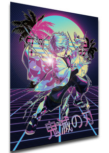 Poster - Vaporwave 80s Style - Demon Slayer - Zenitsu Agatsuma - SA0524 Poster - Vaporwave 80s Style - Demon Slayer - Zenitsu Agatsuma - SA0524