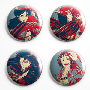 Spille Propaganda - Pins Badges - Attack on Titan Various Characters Spille Propaganda - Pins Badges - Attack on Titan Various Characters