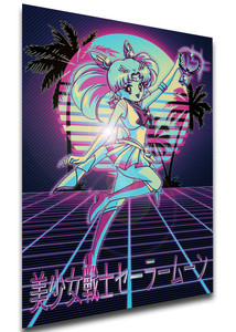 Poster - Vaporwave 80s Style - Sailor Moon - Sailor Chibi Moon Chibiusa SA0547 Poster - Vaporwave 80s Style - Sailor Moon - Sailor Chibi Moon Chibiusa SA0547